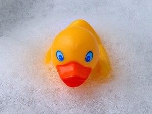 rubber ducky in bath