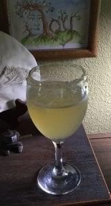 lemonade in wineglass