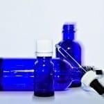 blue aromatherapy bottles