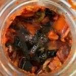 kimchi in glass jar