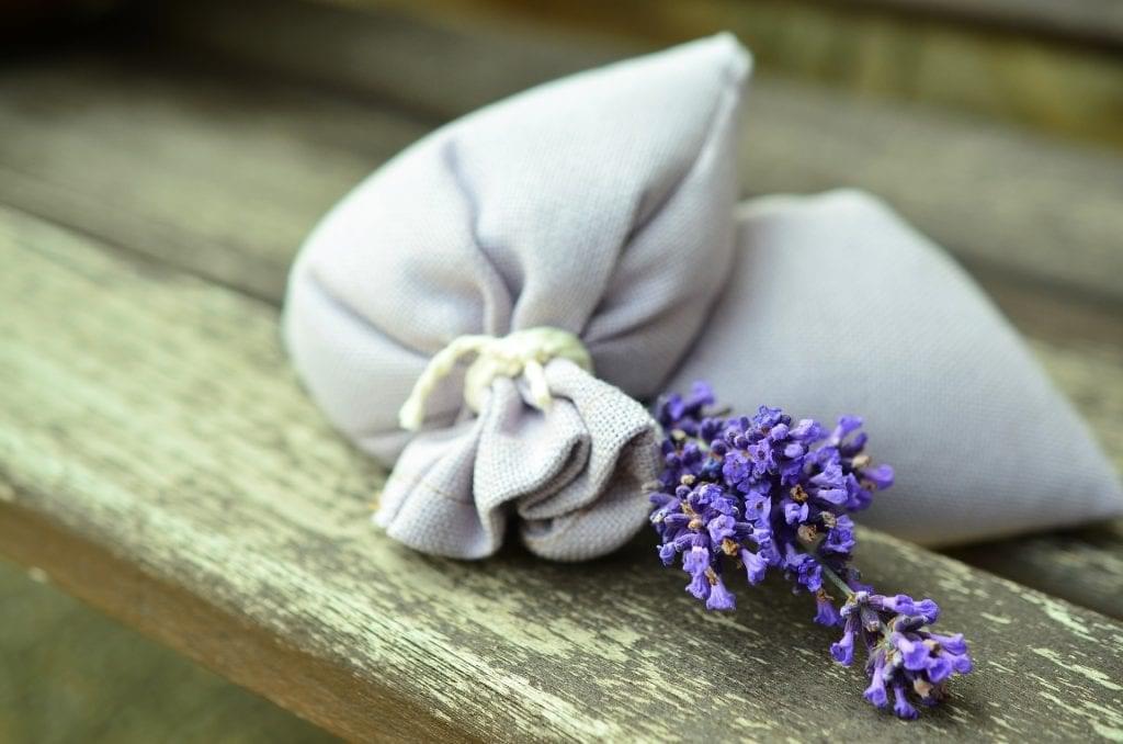 Two lavender sachets or mojo bats