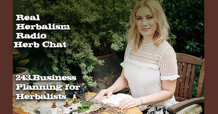 Real Herbalism Radio Herb Chat 243.Business Planning for Herbalists. Woman with computer smiling